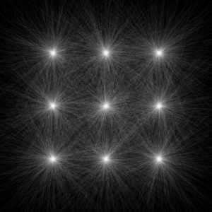 pedesis I (study): random walks 3x3 nodes in dark mode